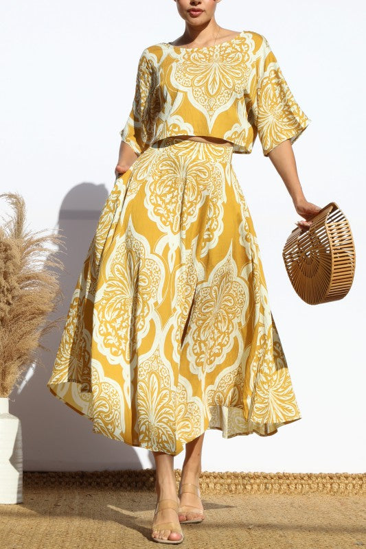 Mustard Matching Skirt Set