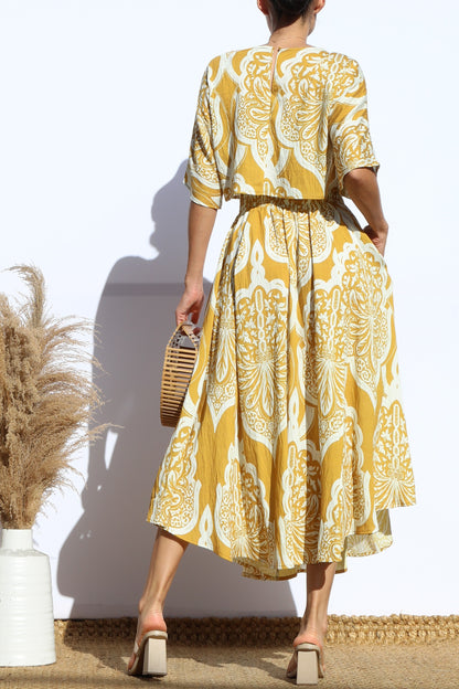 Mustard Matching Skirt Set