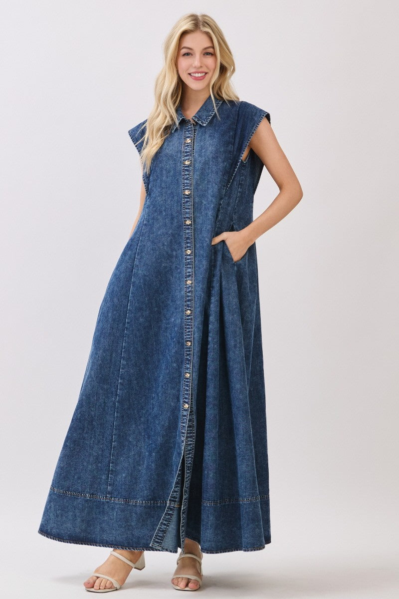 Idella Dark Denim Dress