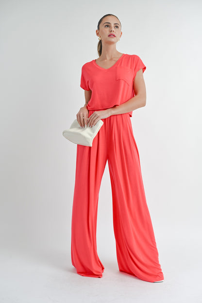 Coral Matching Pant Set