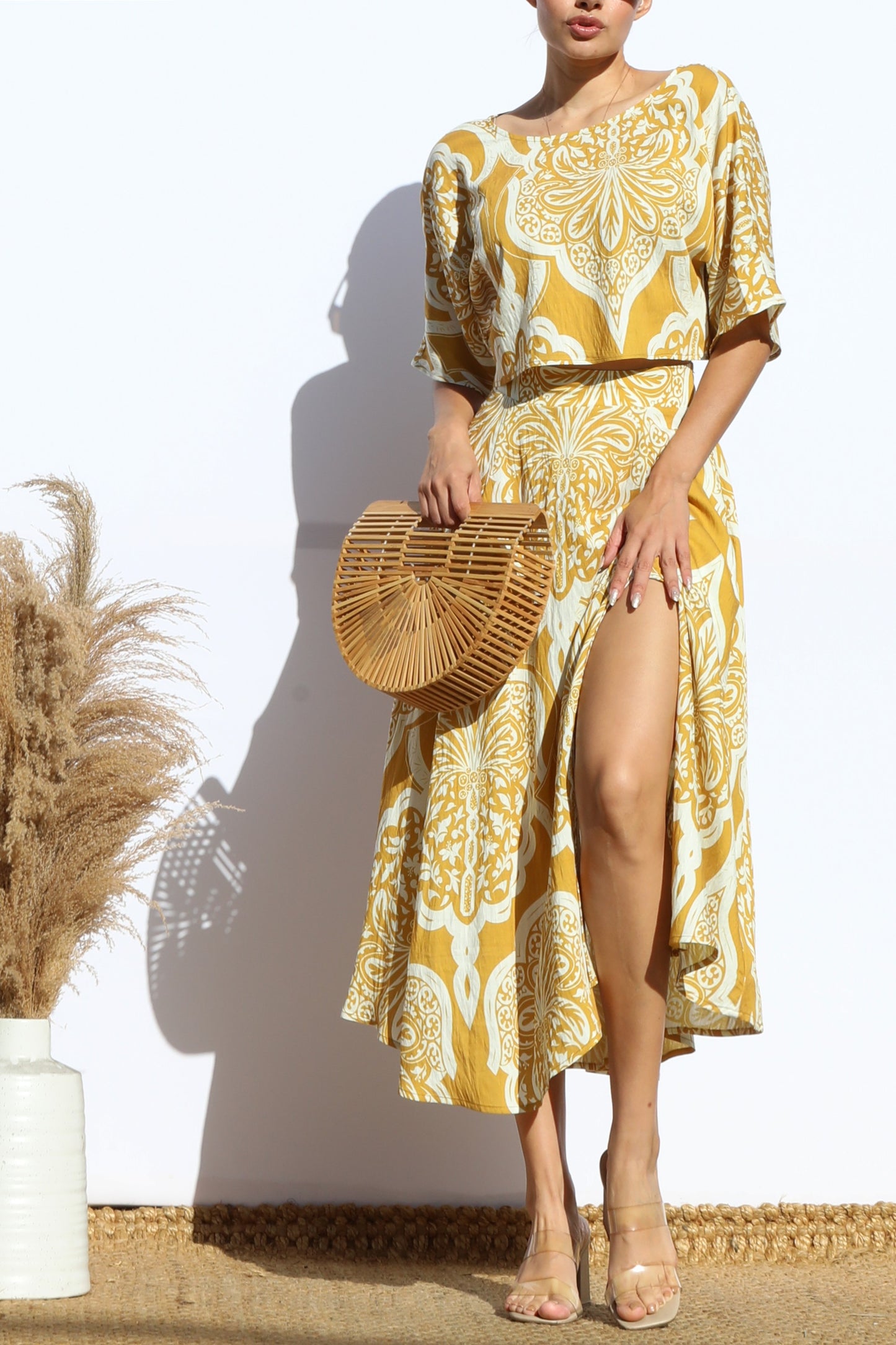 Mustard Matching Skirt Set