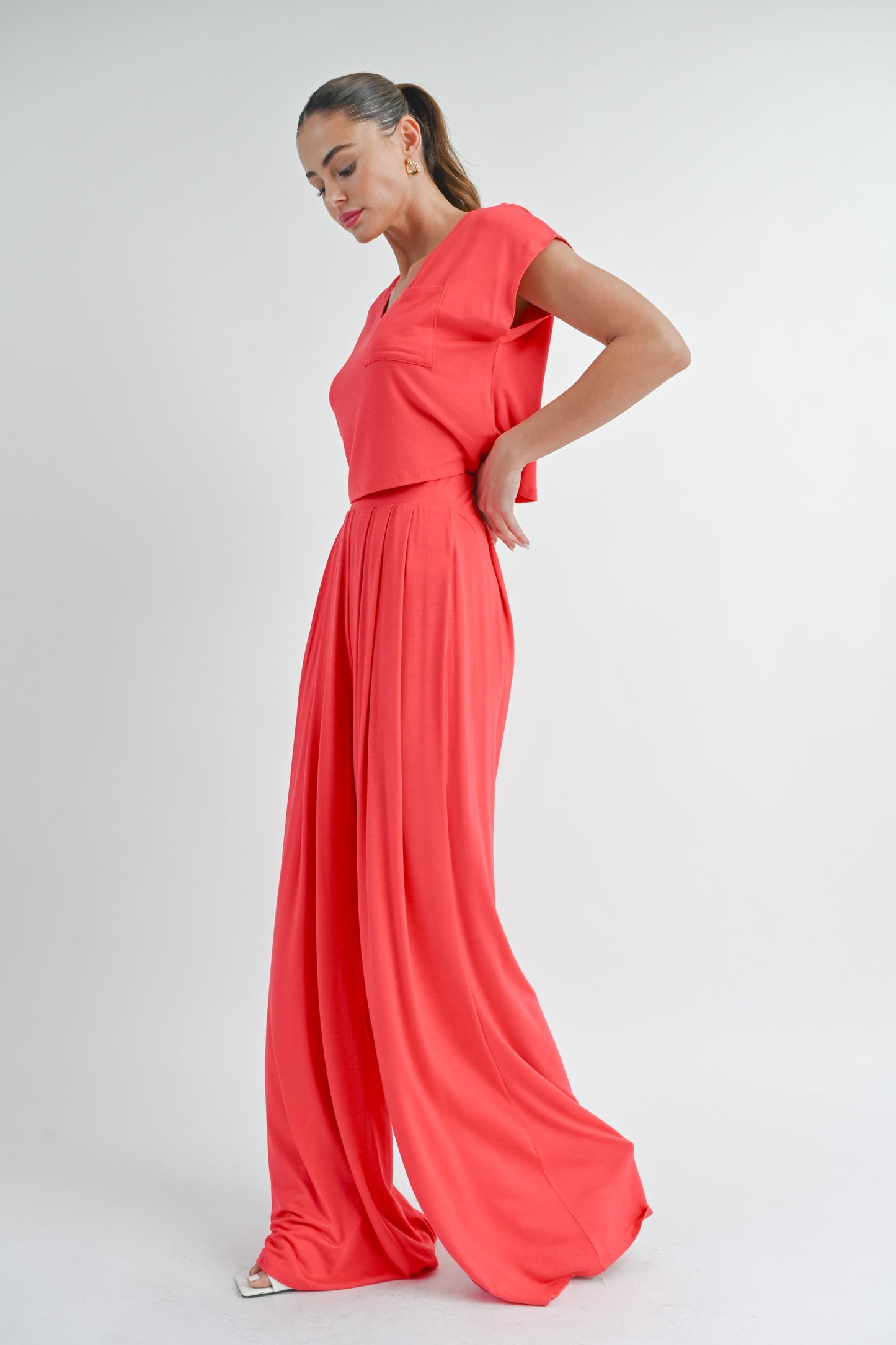 Coral Matching Pant Set