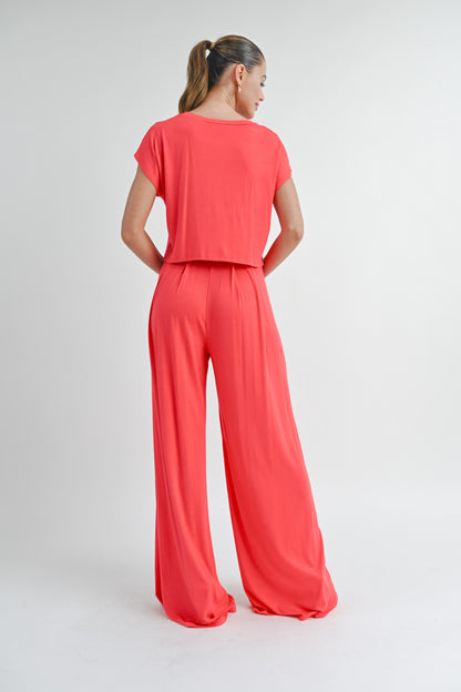 Coral Matching Pant Set
