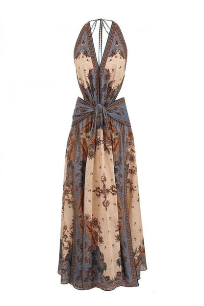 Edalene Printed Halter Dress