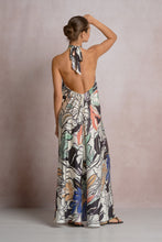 Load image into Gallery viewer, Aleeza Blue Botanical Halter Dress
