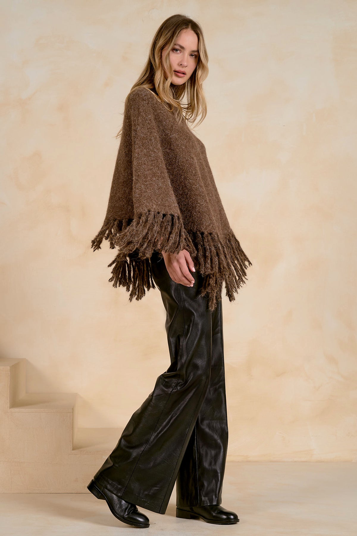 Marisa Brown Poncho Top