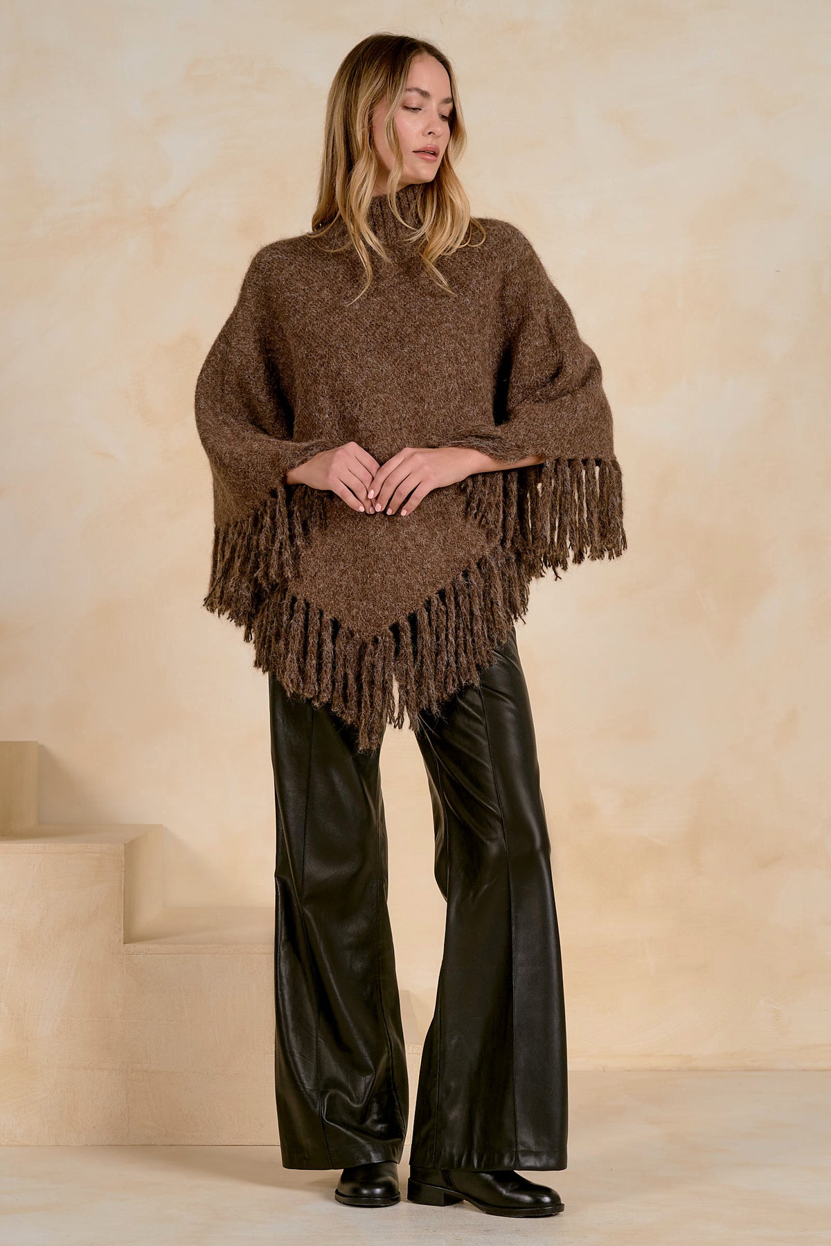 Marisa Brown Poncho Top