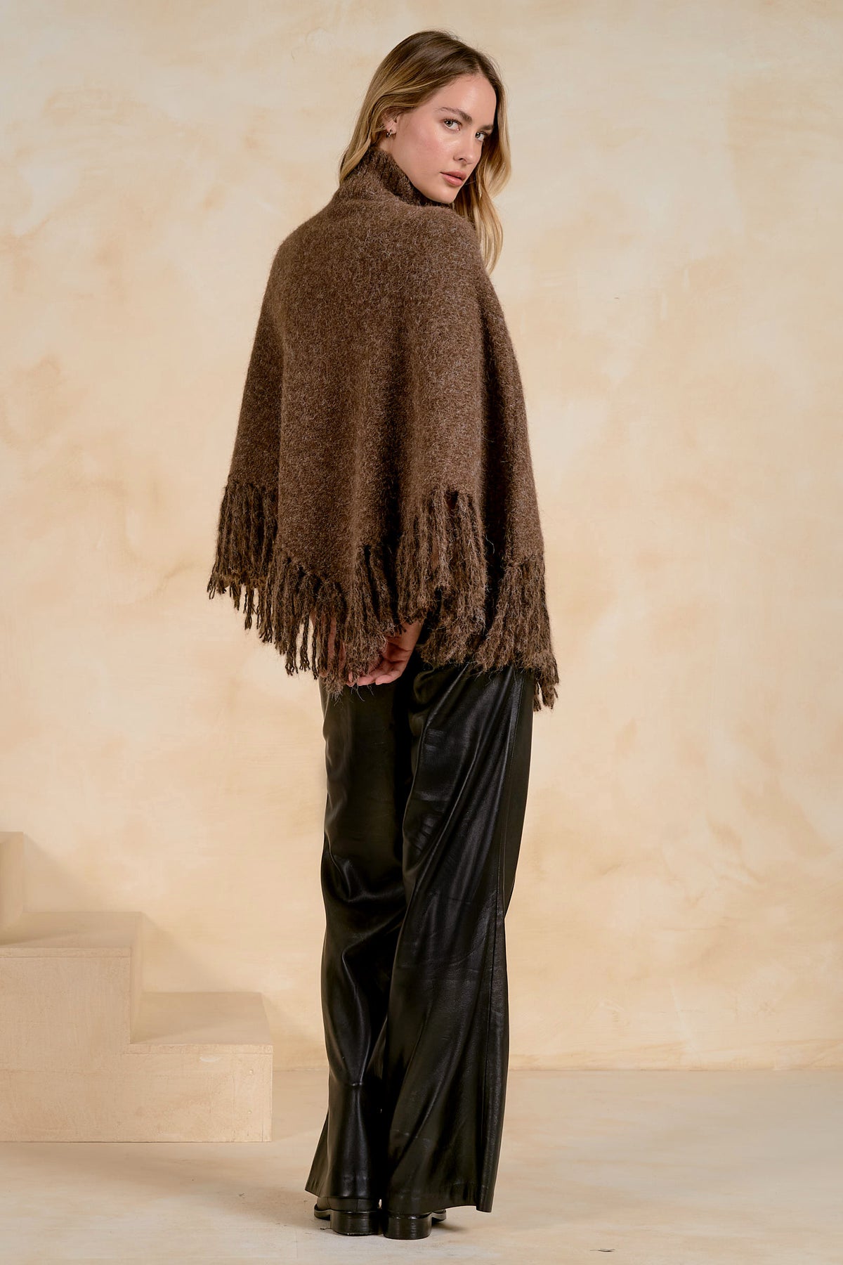 Marisa Brown Poncho Top