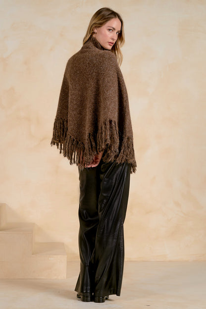 Marisa Brown Poncho Top