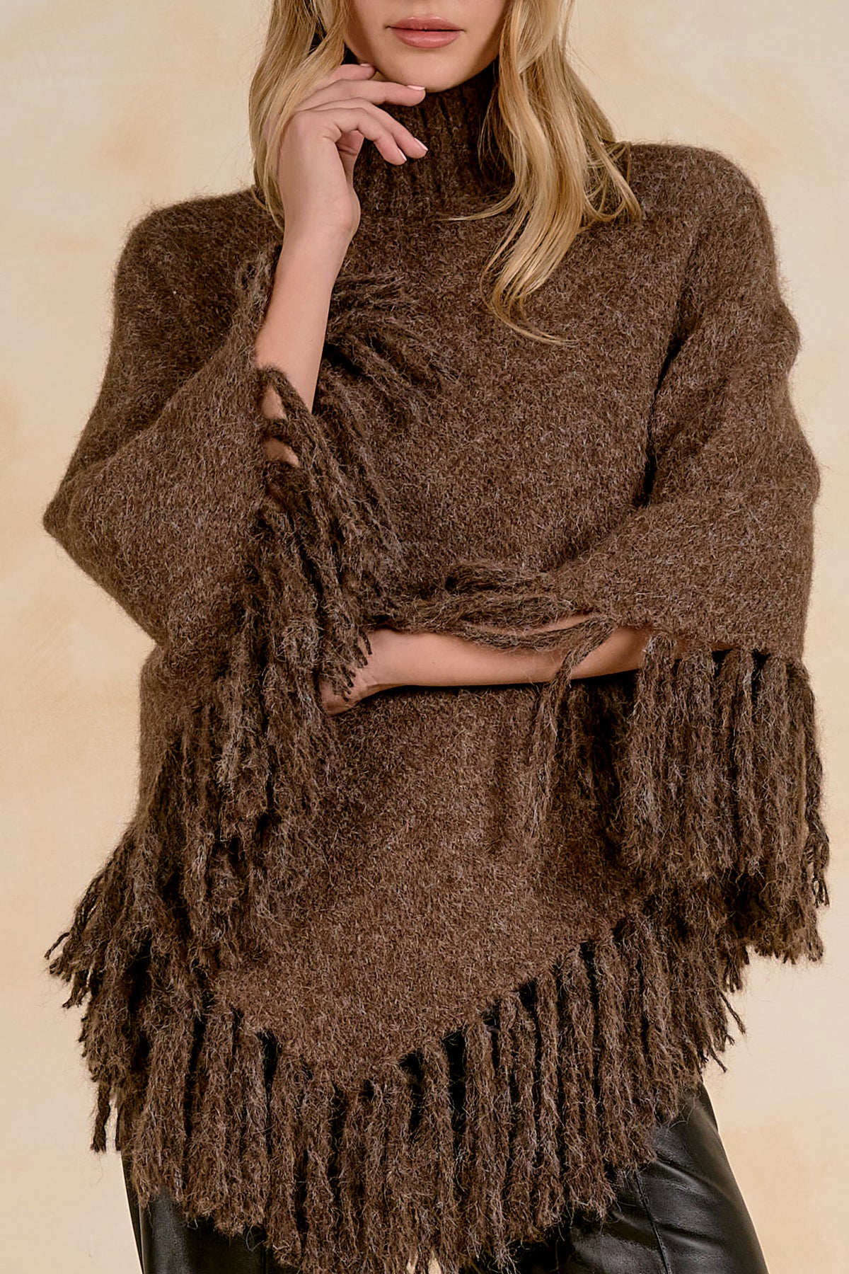 Marisa Brown Poncho Top