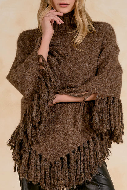 Marisa Brown Poncho Top