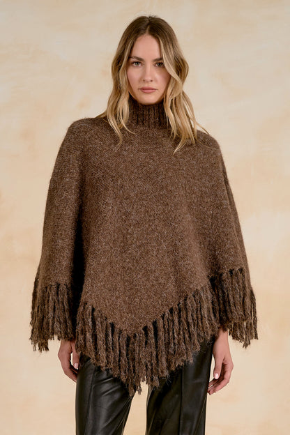 Marisa Brown Poncho Top