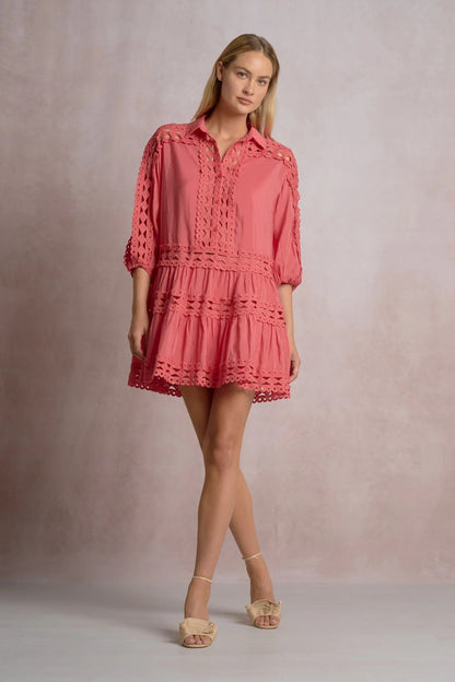 Elan Coral Lace Dress