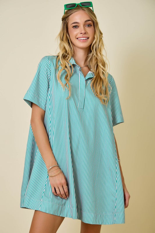 Green Striped Dress