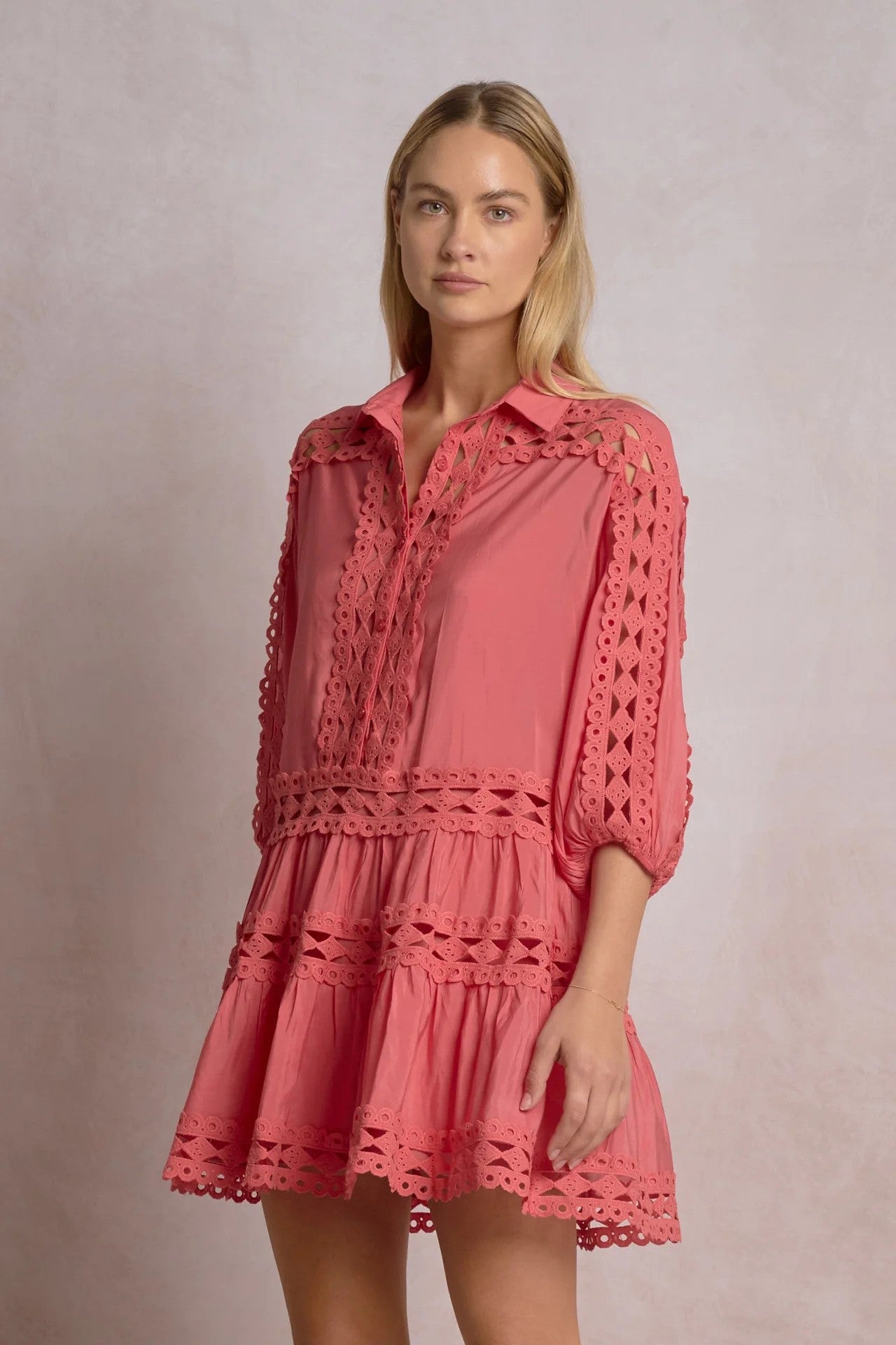 Elan Coral Lace Dress