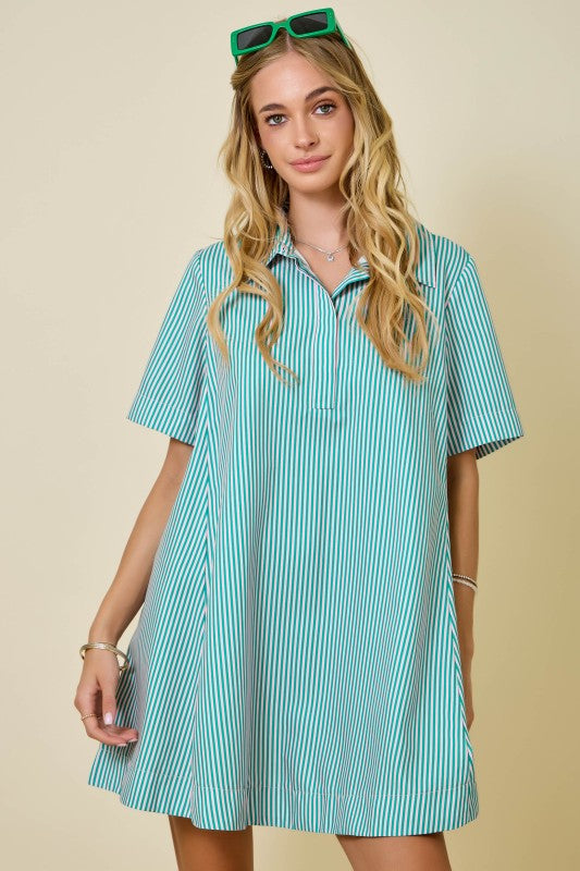 Green Striped Dress