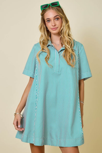 Green Striped Dress