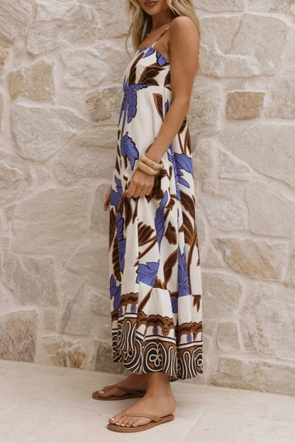 Botanical Print Maxi Dress