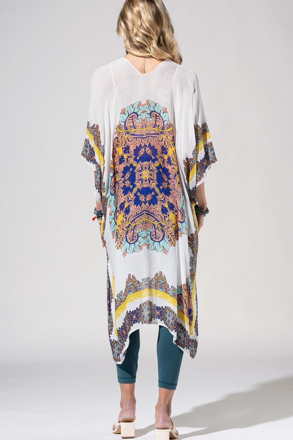 White Sunburst Mandala Kimono