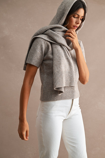 Mocha Sweater with Matching Removable Scarf