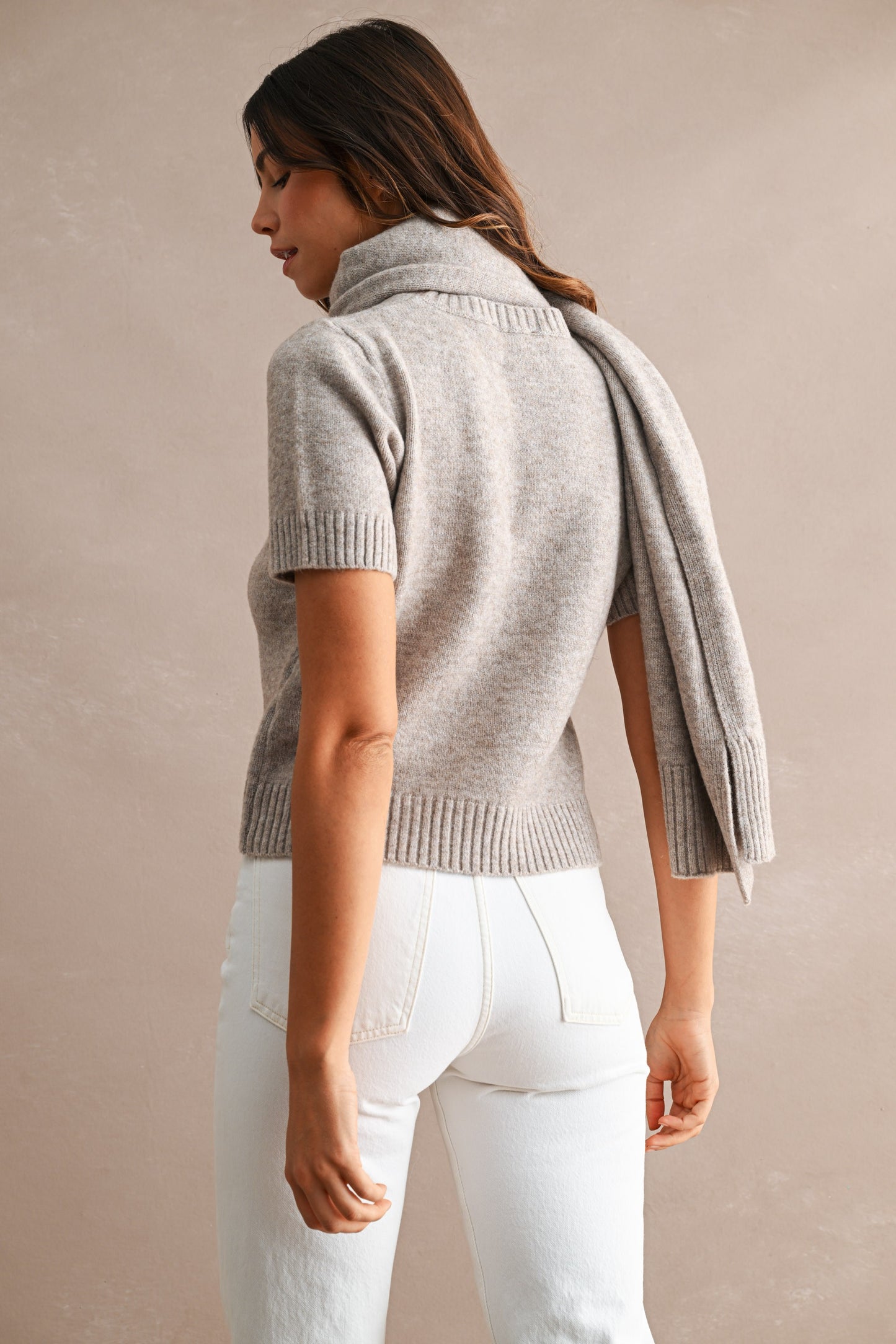 Mocha Sweater with Matching Removable Scarf