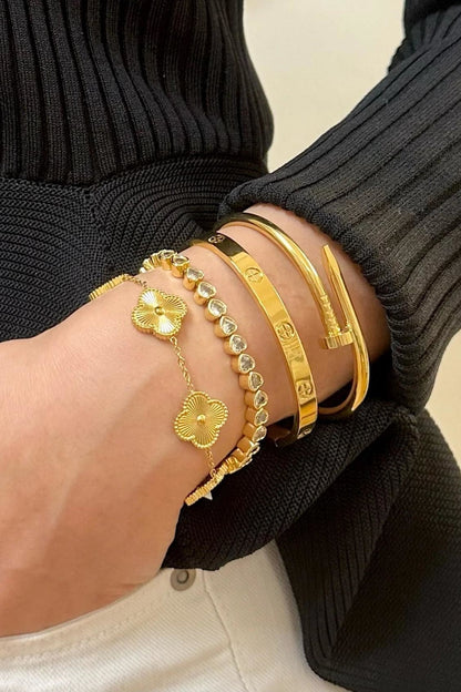 Gold Clover Leaf Bracelet