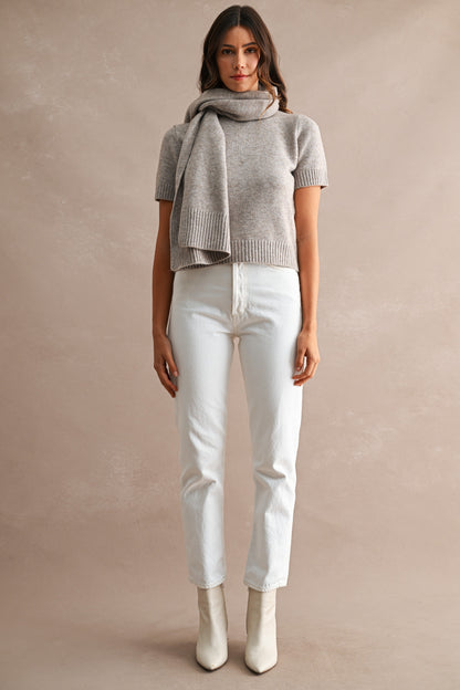 Mocha Sweater with Matching Removable Scarf