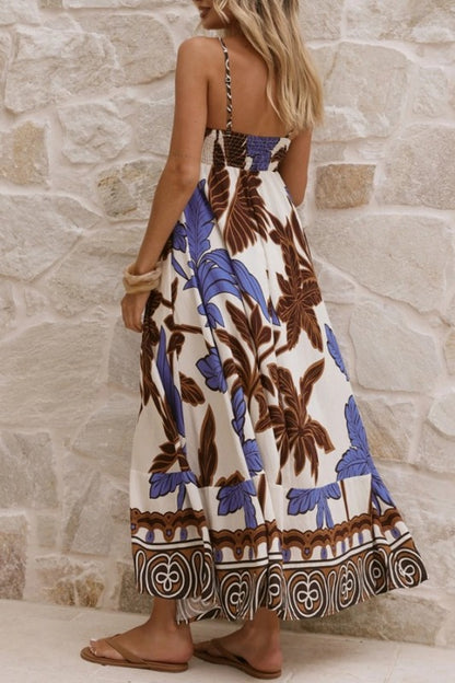 Botanical Print Maxi Dress