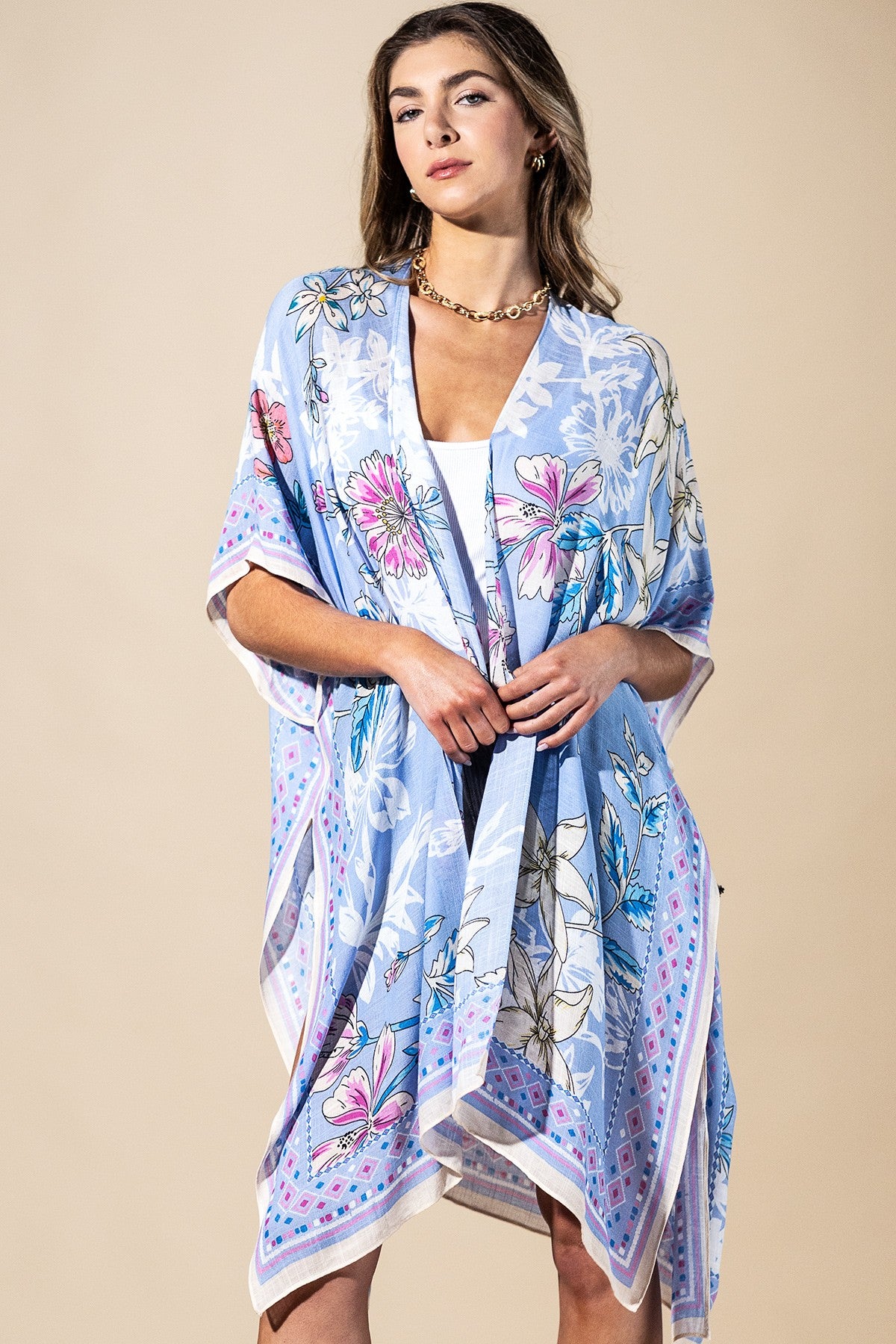 Blue Drift Kimono
