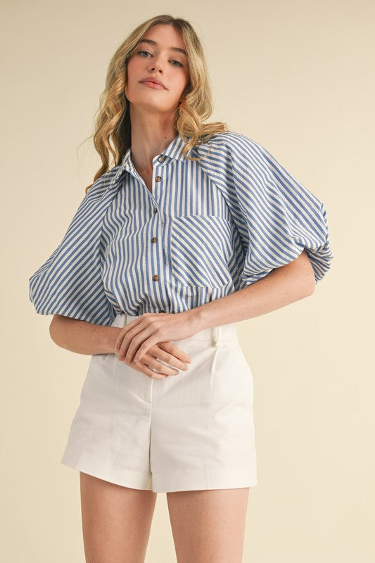 Blue Striped Top