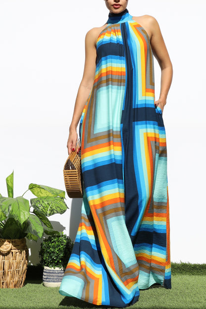 Aubrey Blue Printed Jupmsuit