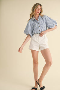 Blue Striped Top
