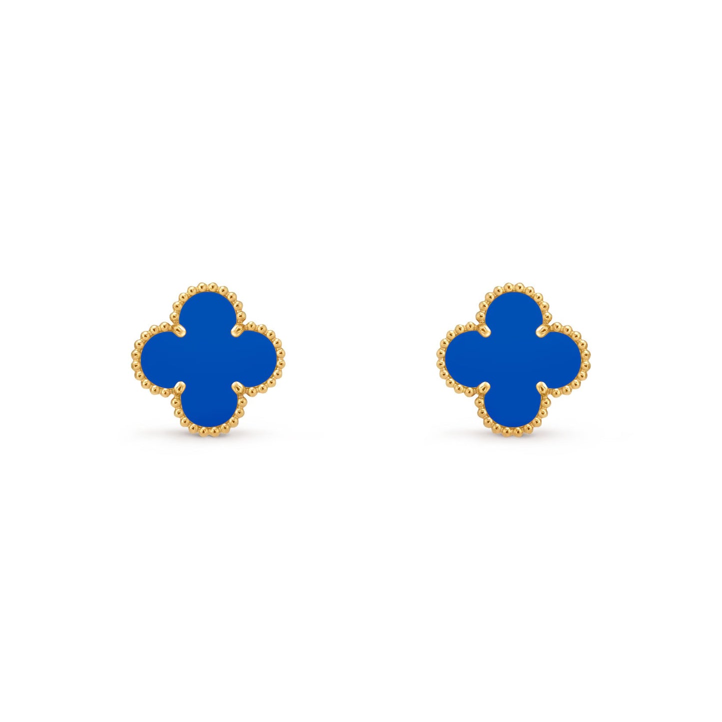 Designer Inspired Blue Clover Earrings