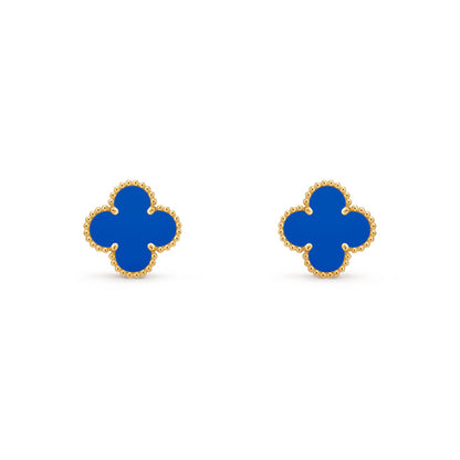 Designer Inspired Blue Clover Earrings