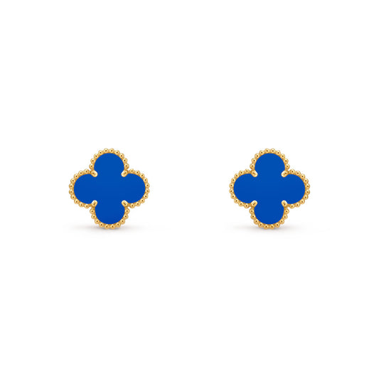 Designer Inspired Blue Clover Earrings
