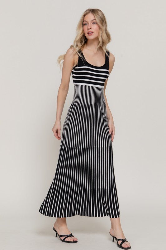 Kaiden Black Striped Dress