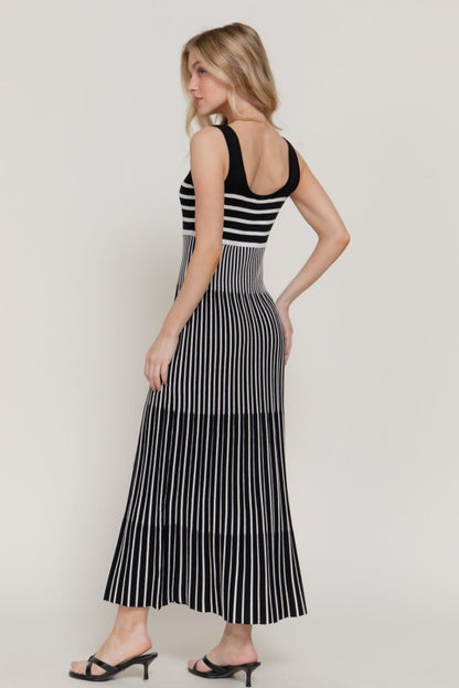 Kaiden Black Striped Dress