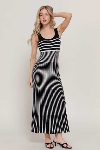 Kaiden Black Striped Dress