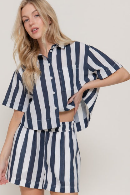 Elaine Striped Shorts Set