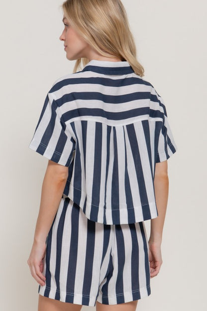 Elaine Striped Shorts Set