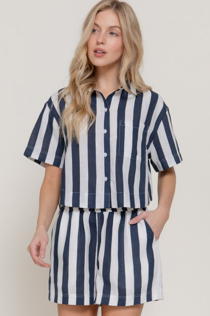 Elaine Striped Shorts Set
