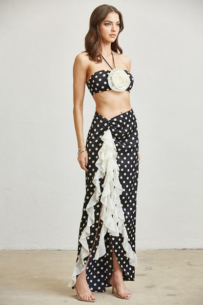 Black Polka Dot Matching Set