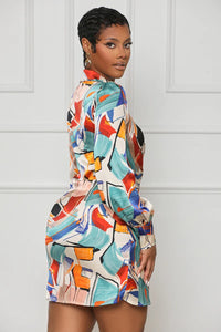 Janine Abstract Wrap Dress