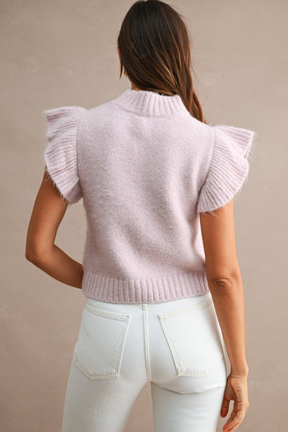 Elia Lavender Ruffle Sweater